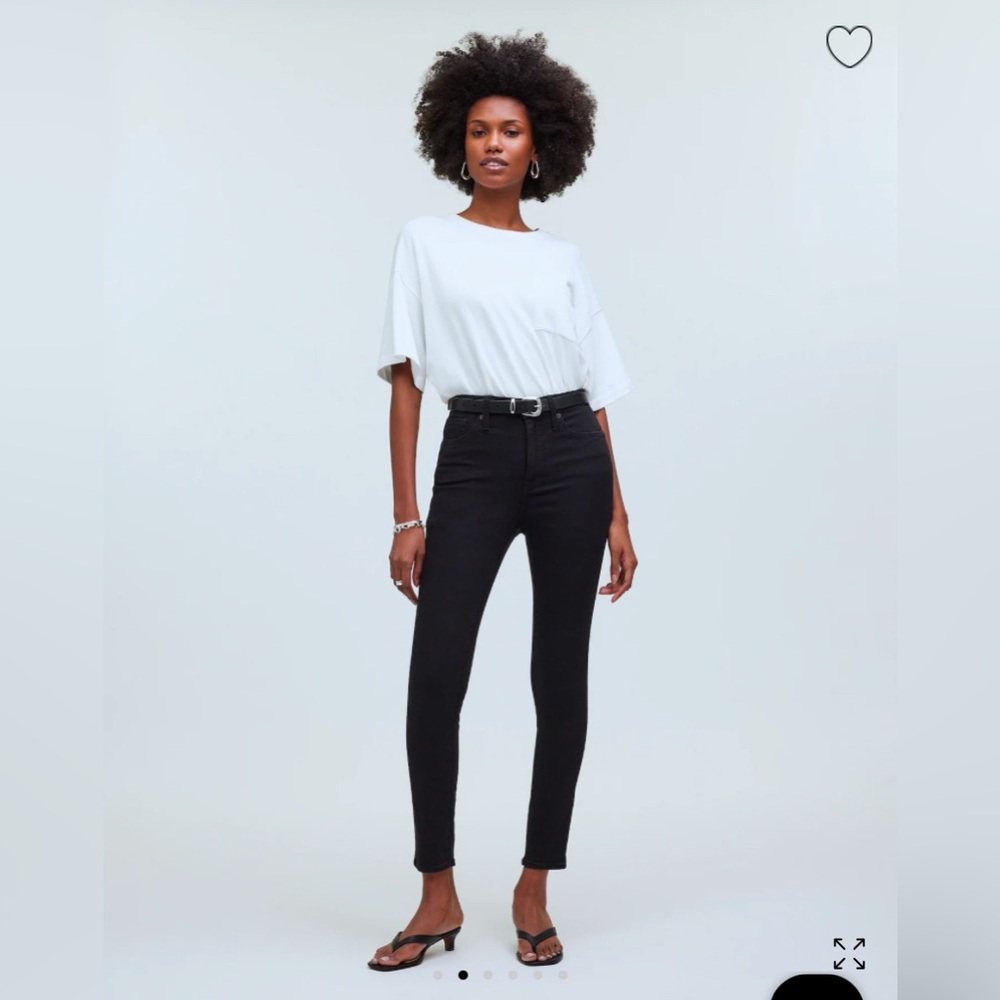 NWT Women's Madewell 10” High Rise Skinny Jeans, Color Black Frost, Size 33